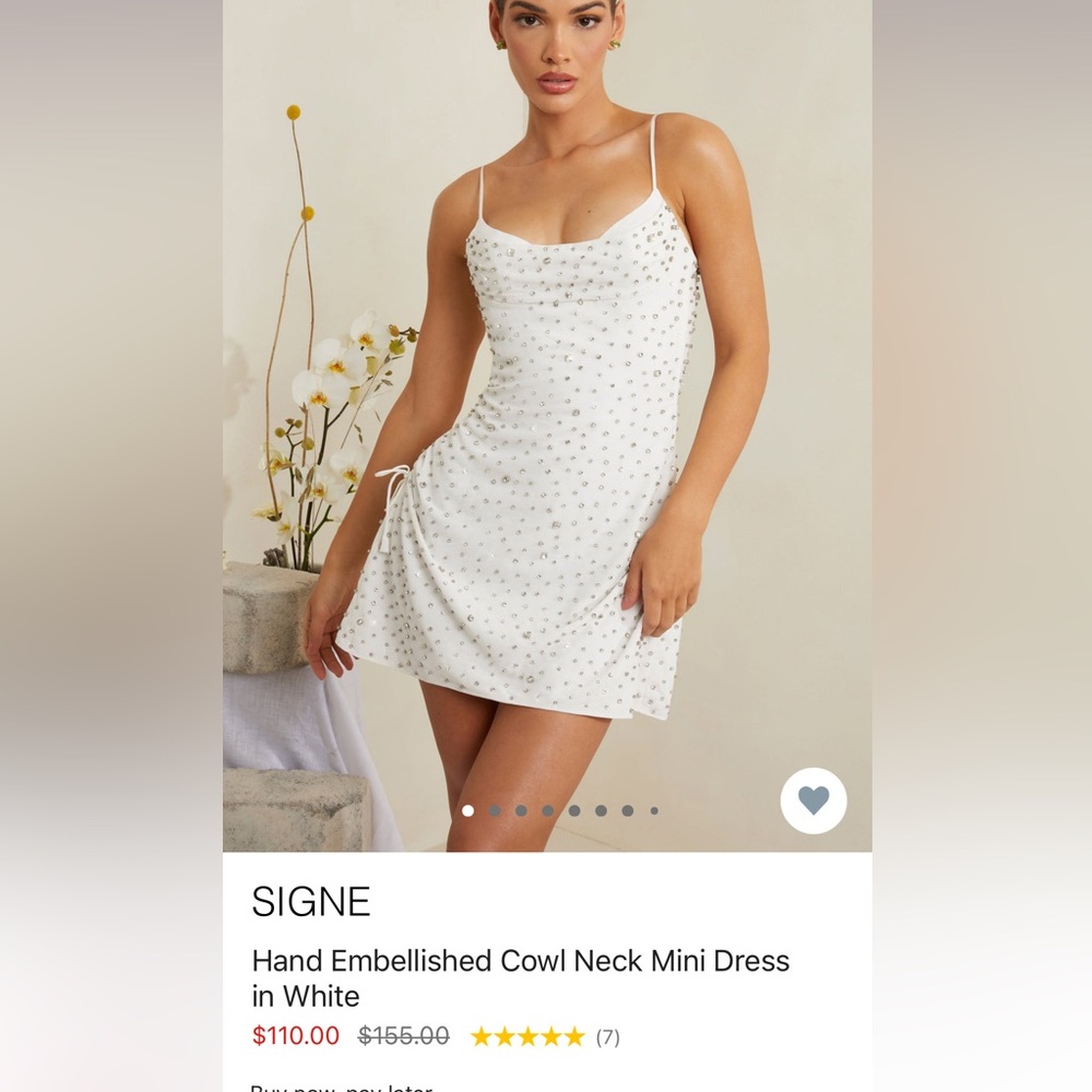 White embellished mini dress